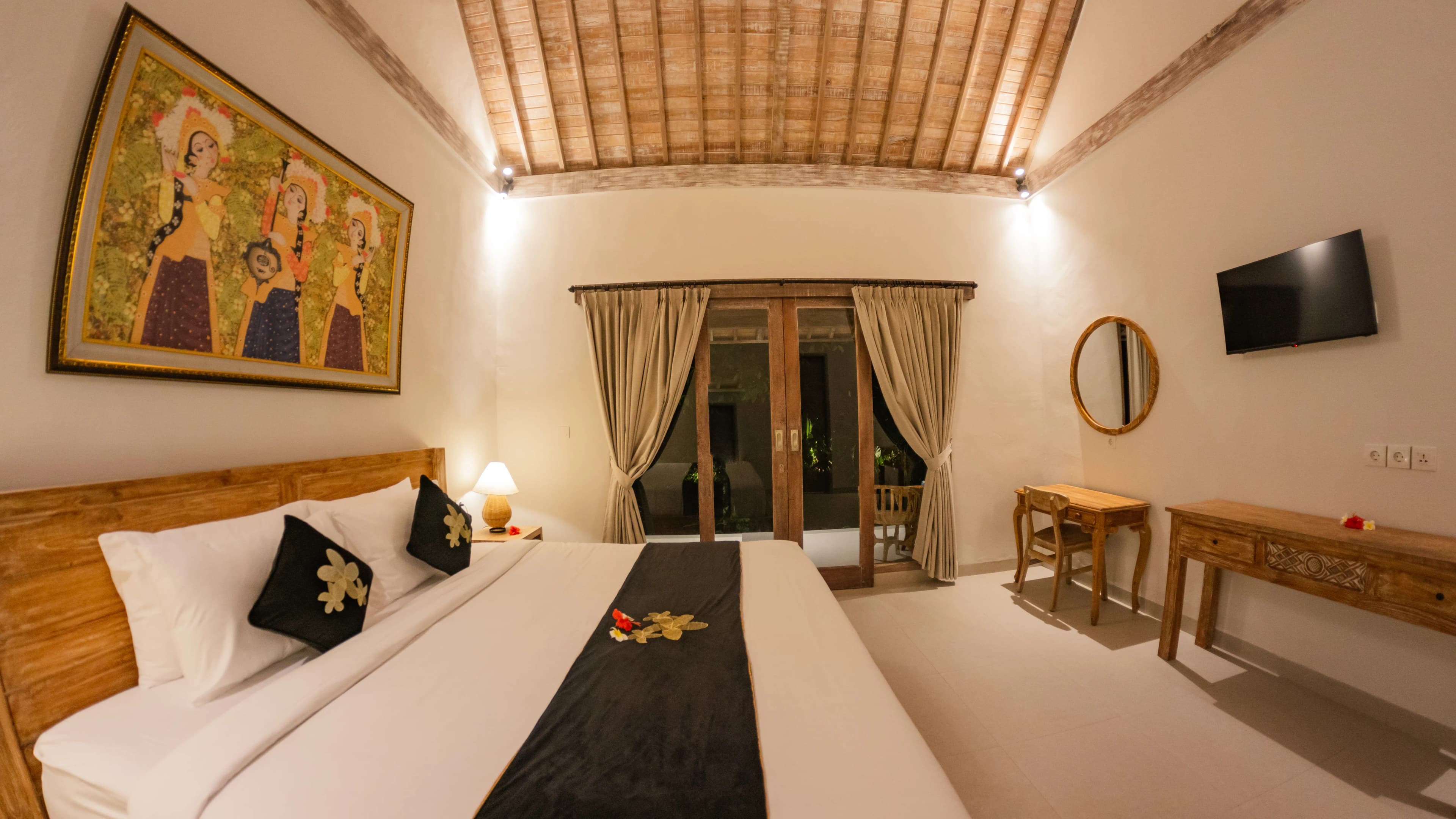 Spacious bedroom with natural lighting