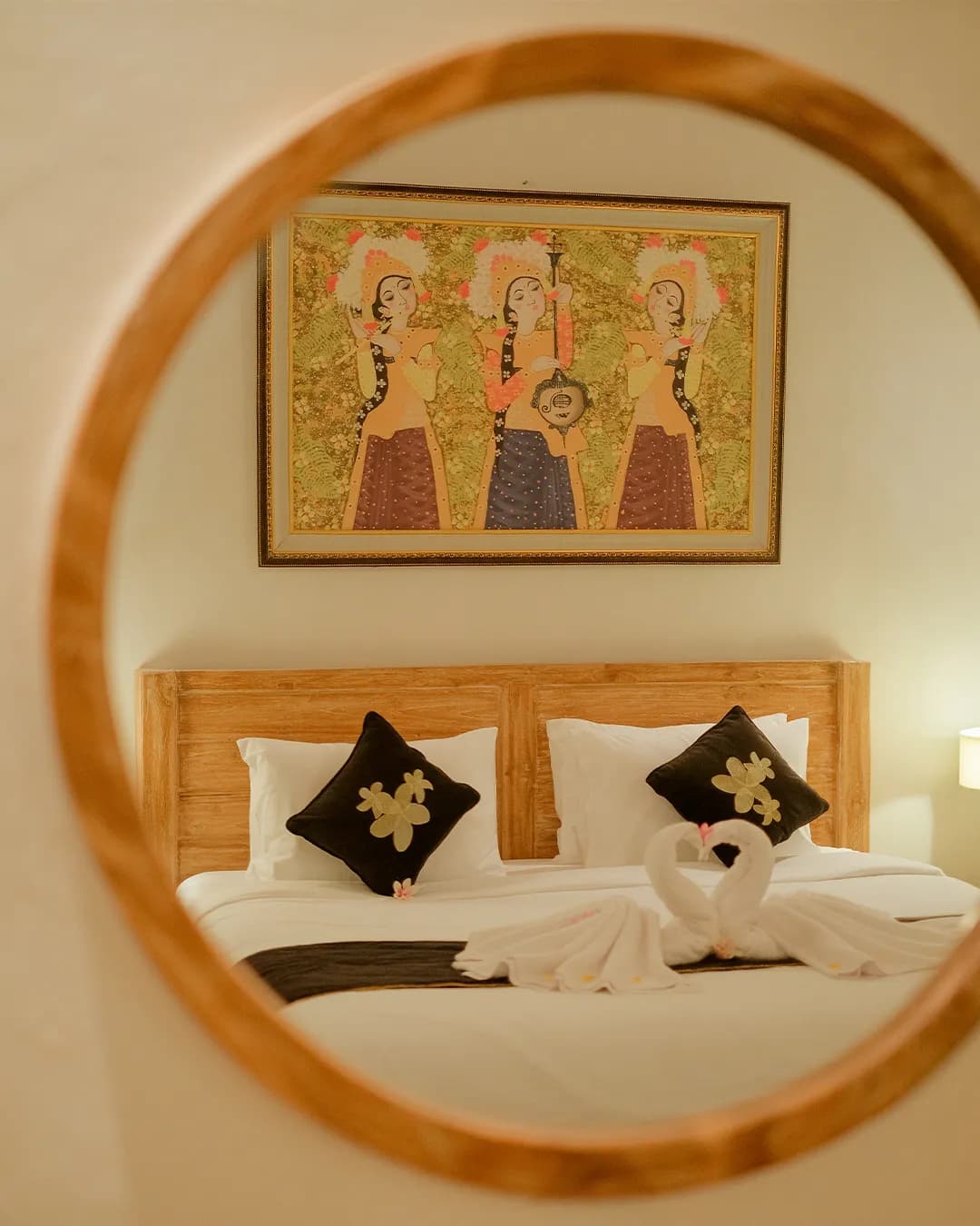 Bright bedroom interior with natural lighting in Ubud