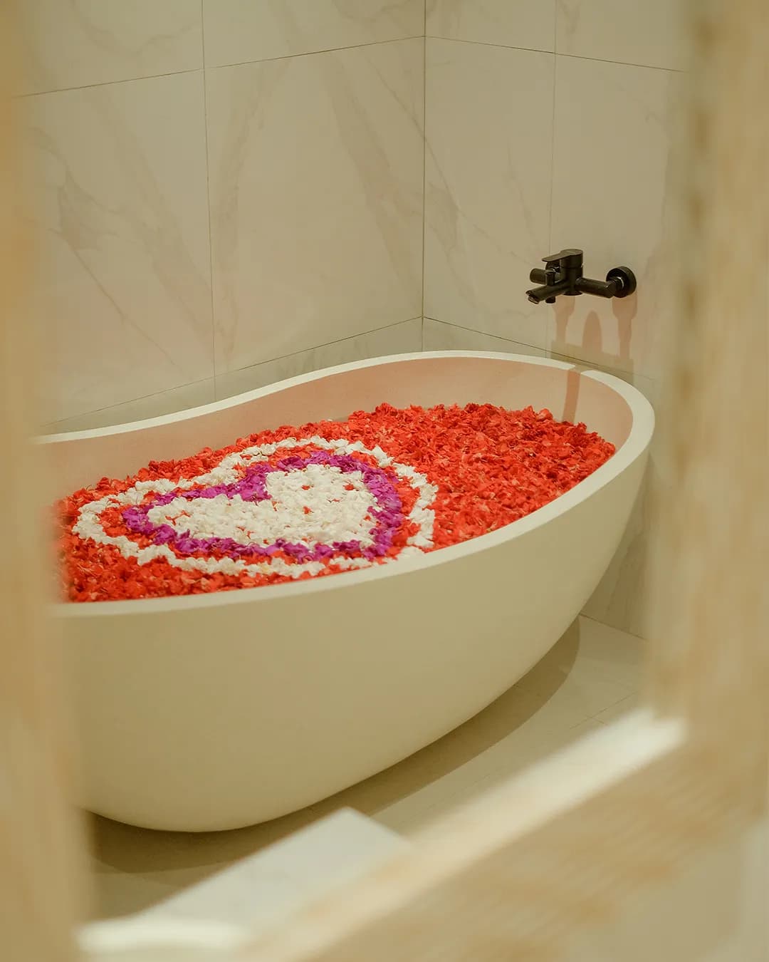 Modern bedroom with wooden accents in Ubud villa