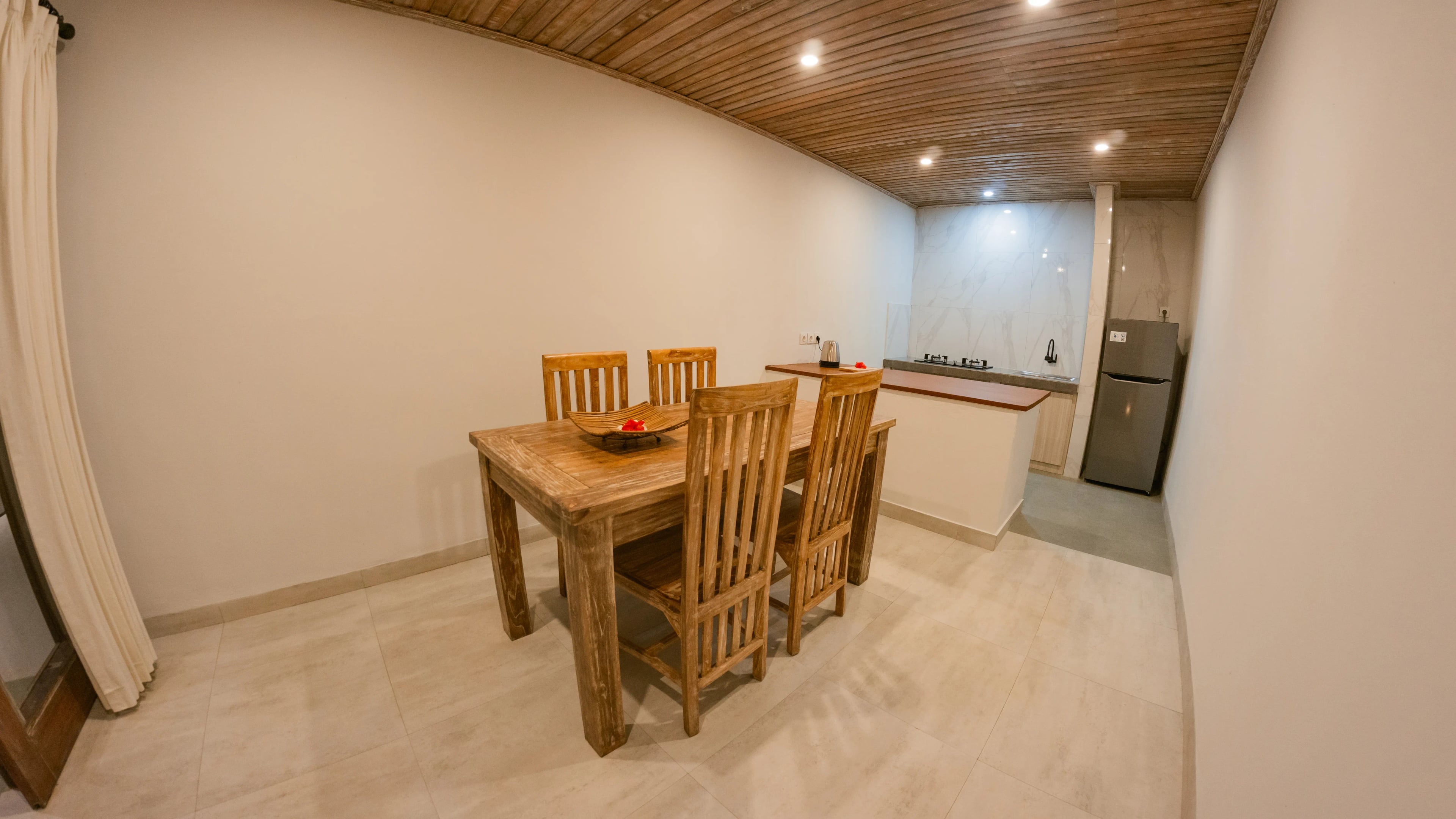 Dining table near kitchen